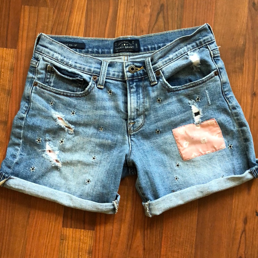 Lucky Brand Distressed Roll Up Jean Shorts